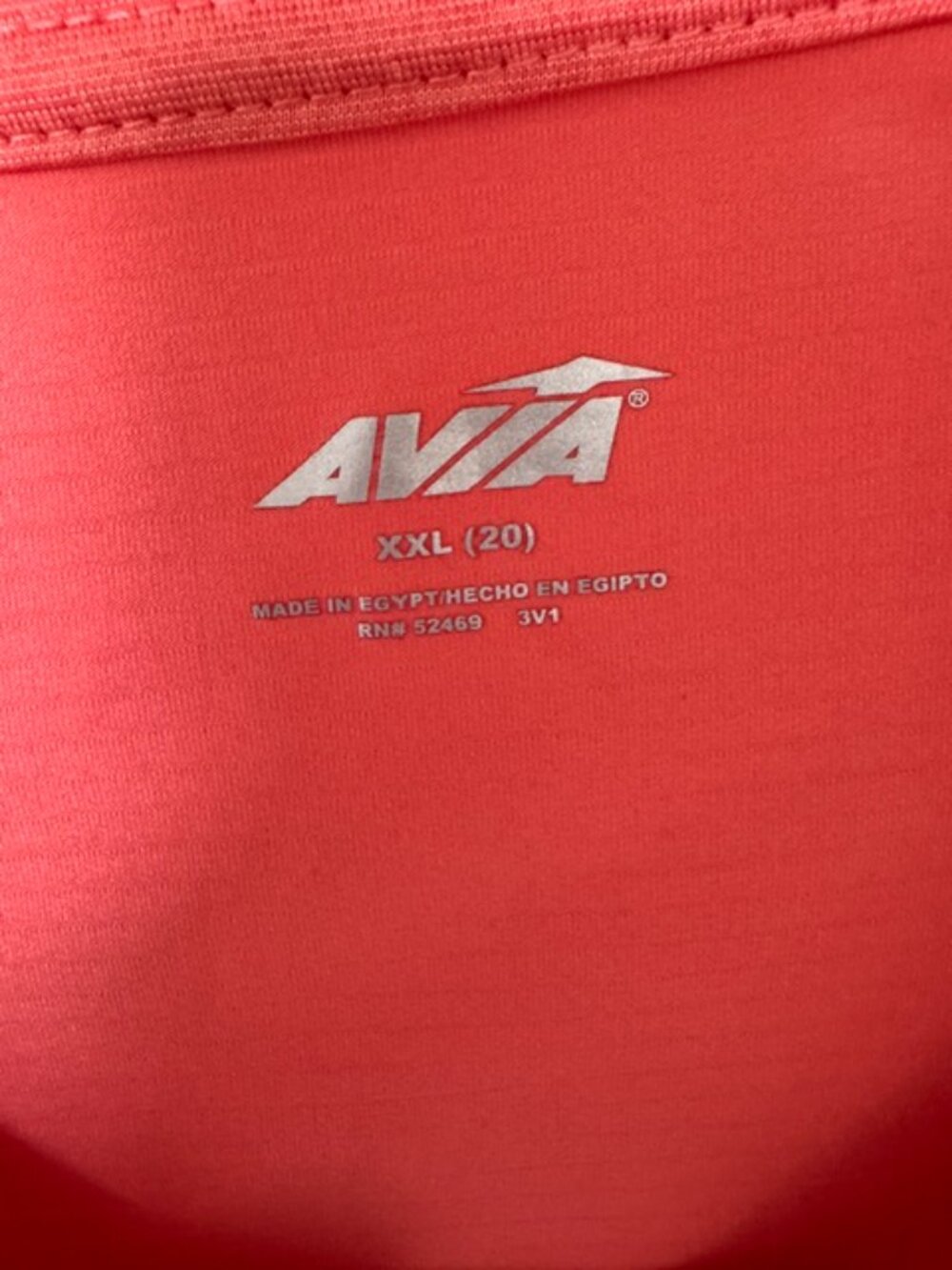 Women's Plus Avia Athletic Workout Sleeveless Tank Top Coral/Orange XXL (20) - Picture 2 of 3